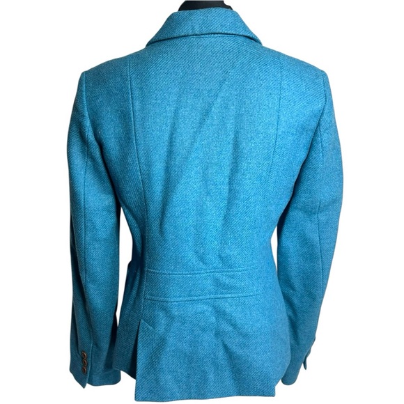 Boden 100% Wool Blazer Women's 10 Runs Small Lined Single Breast Teal Blue - Picture 6 of 13